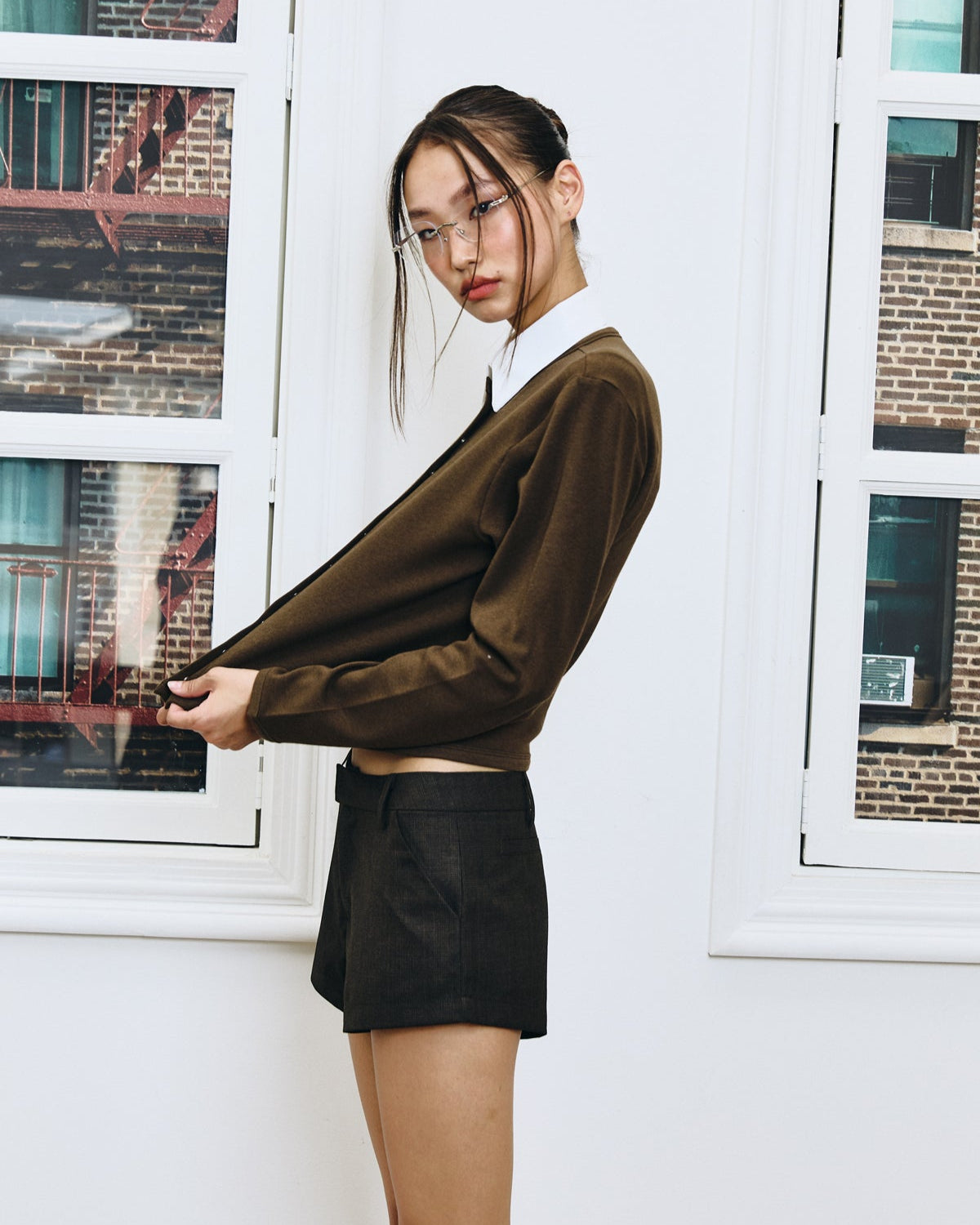 MICROSHORTS IN BROWN