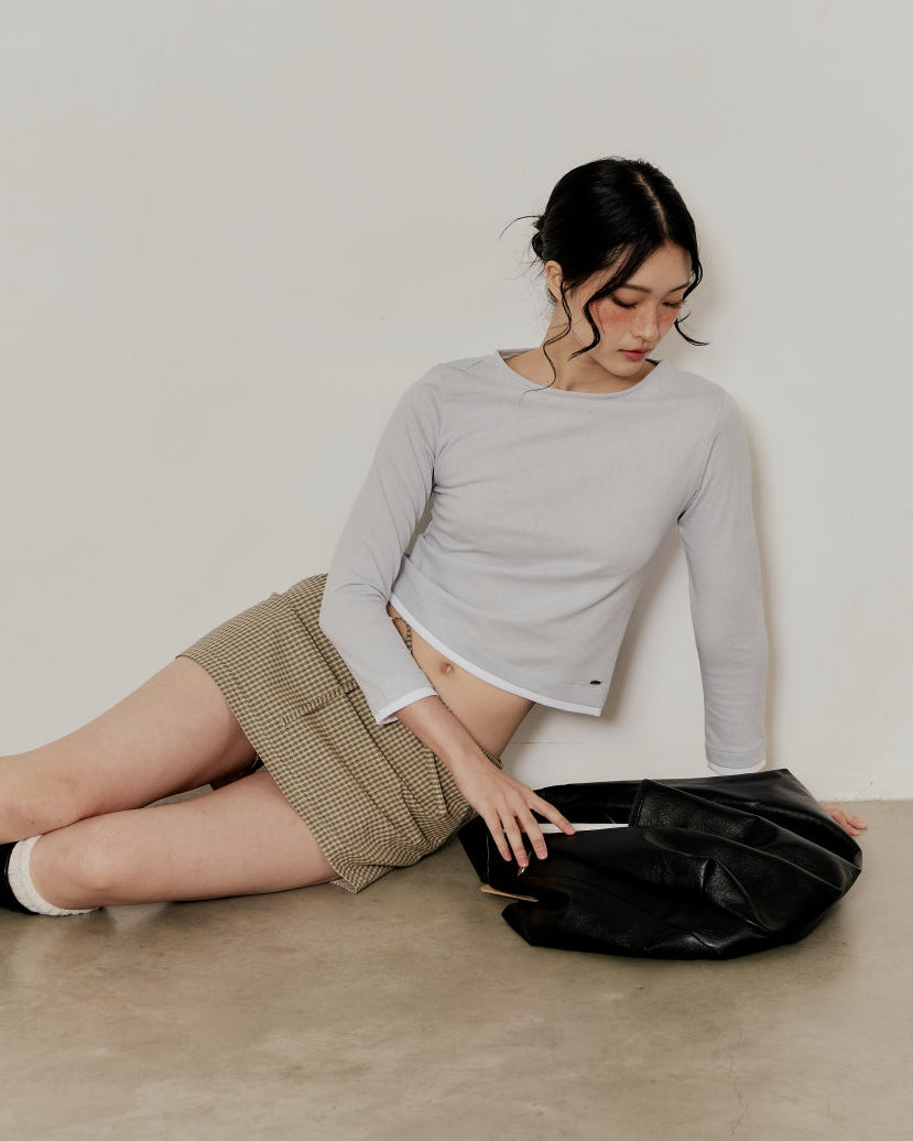 BLAIRE MINI SKORT IN BEIGE CHECKED