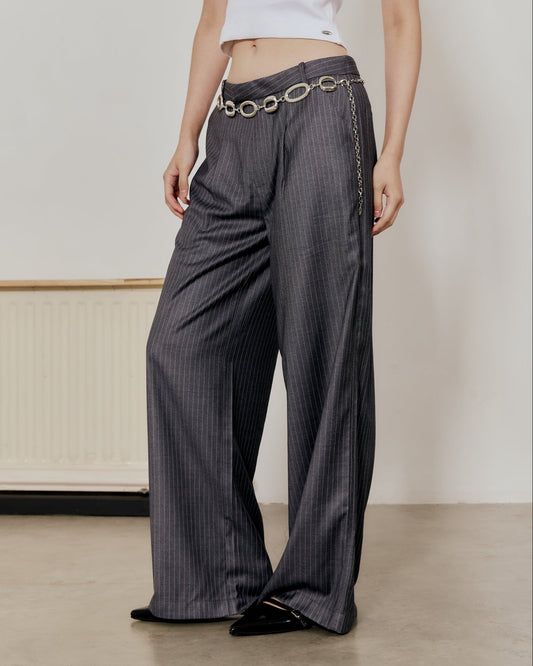 CLASSIC LW TROUSERS IN DARK GREY PINSTRIPES
