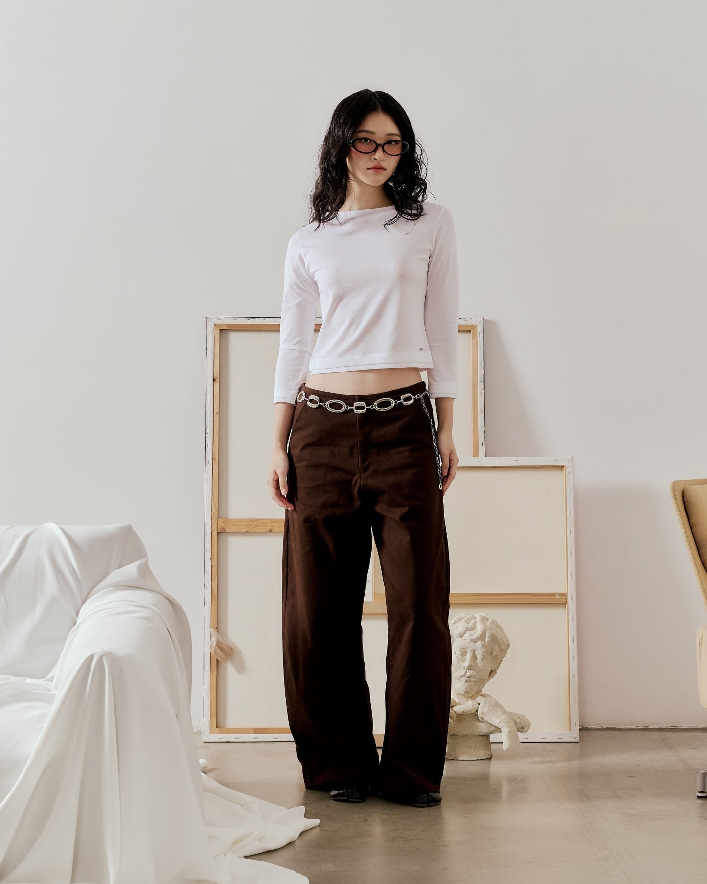 3/4 SLEEVE TOP IN WHITE