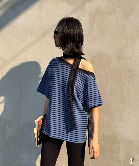 STRIPE OFF-SHOULDER IN BLUE