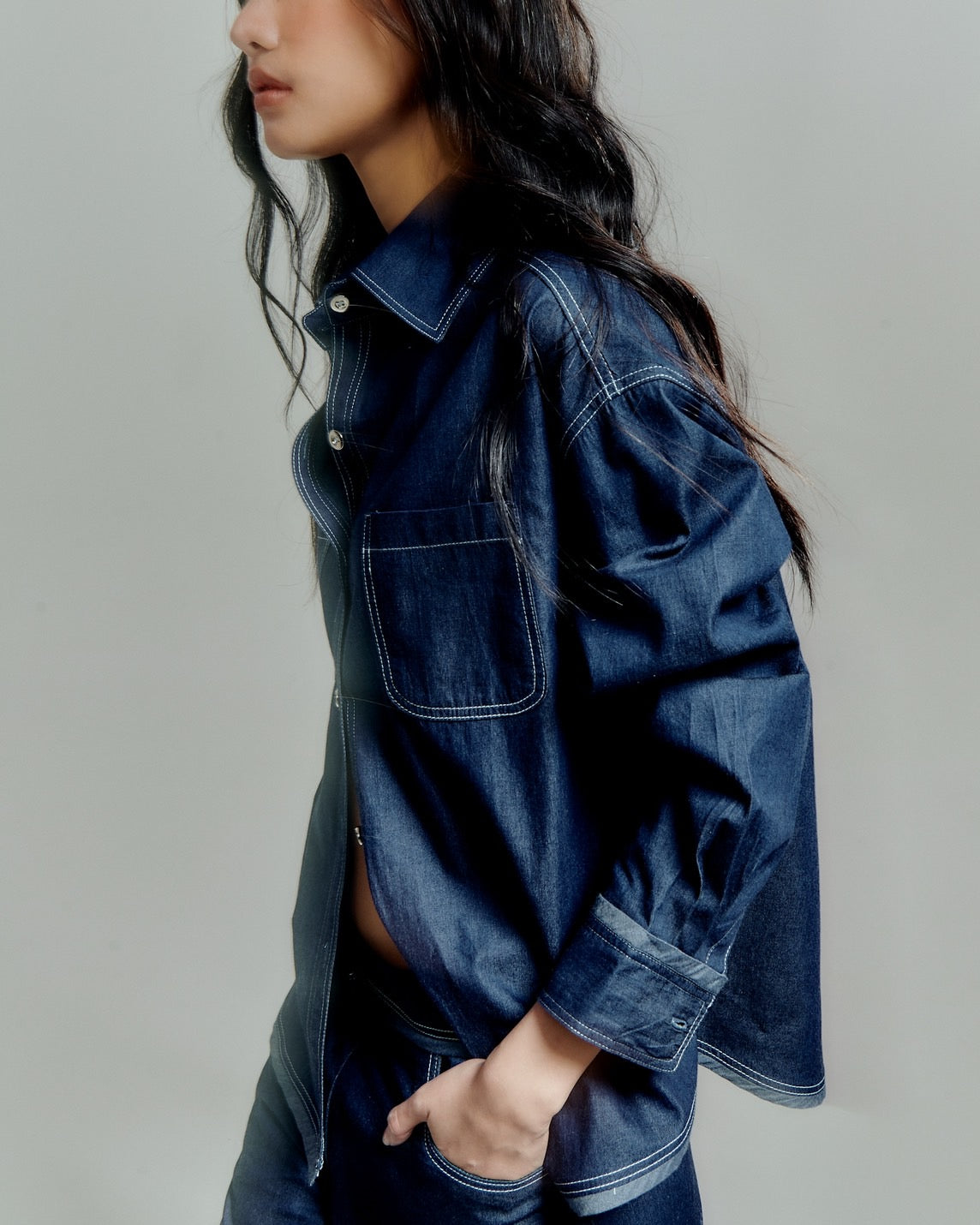 ZOE DENIM LONGSLEEVE IN STARRYNIGHT