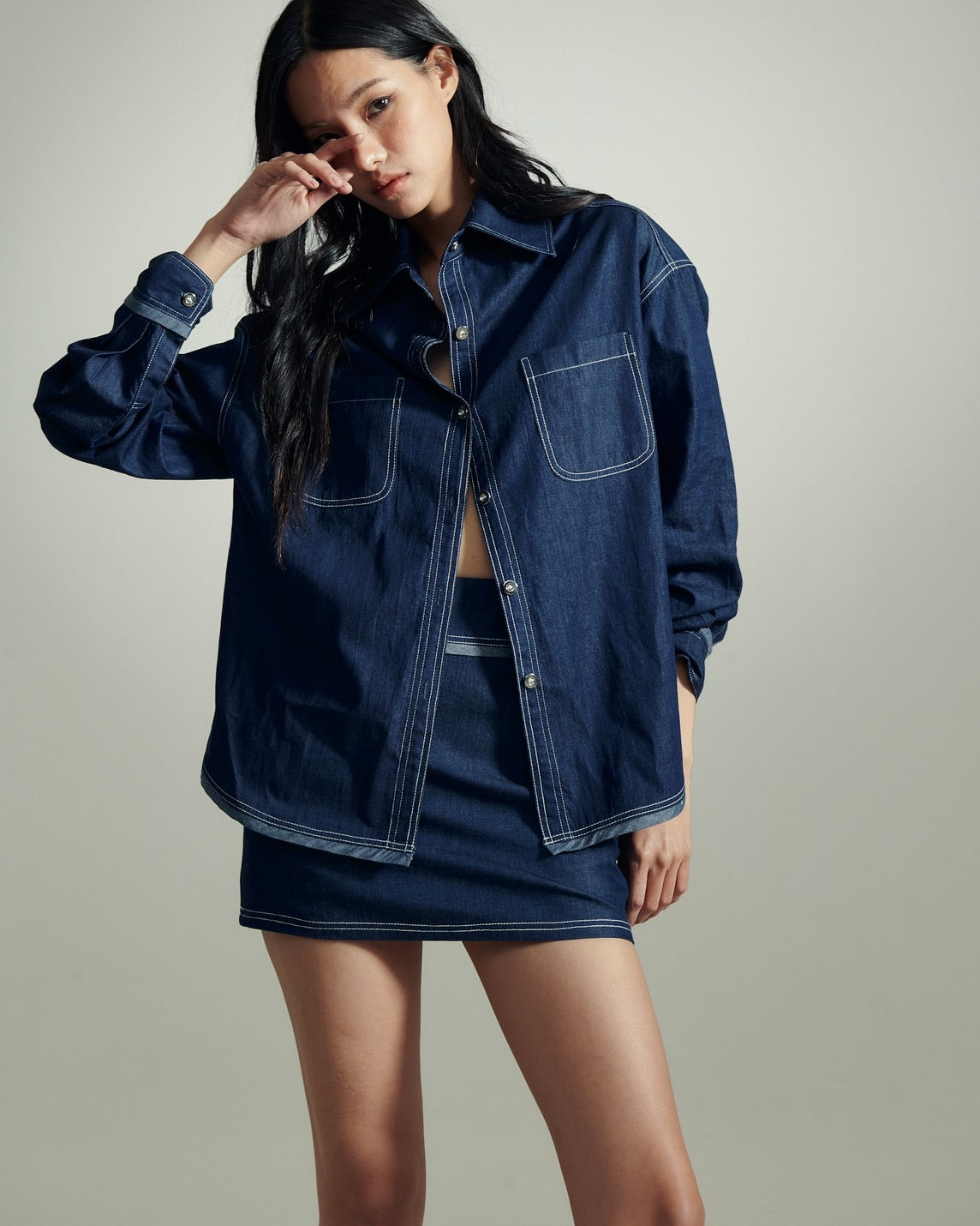 ZOE DENIM SKORT IN STARRYNIGHT
