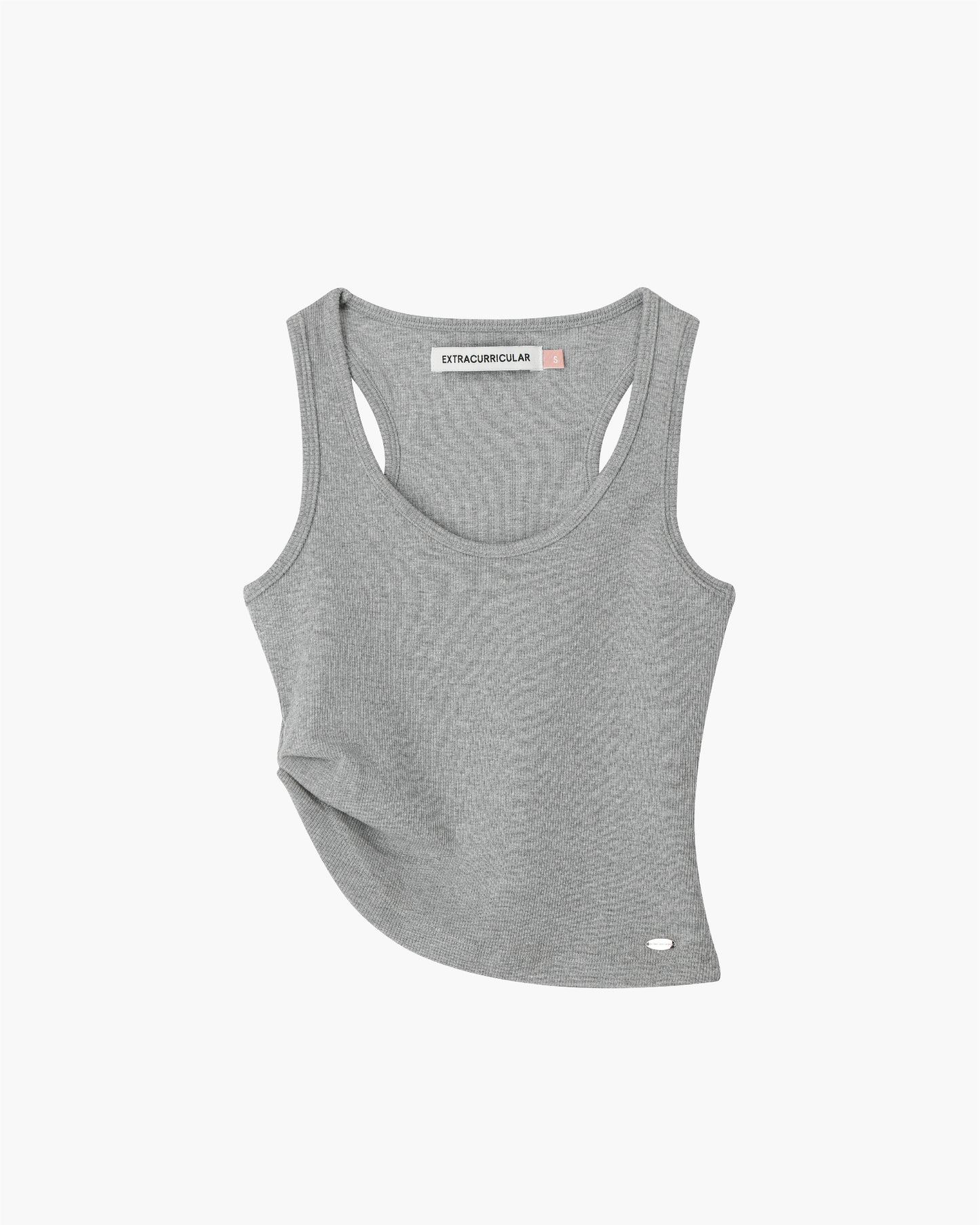 ASYMMETRICAL U-NECK TANK IN GREY