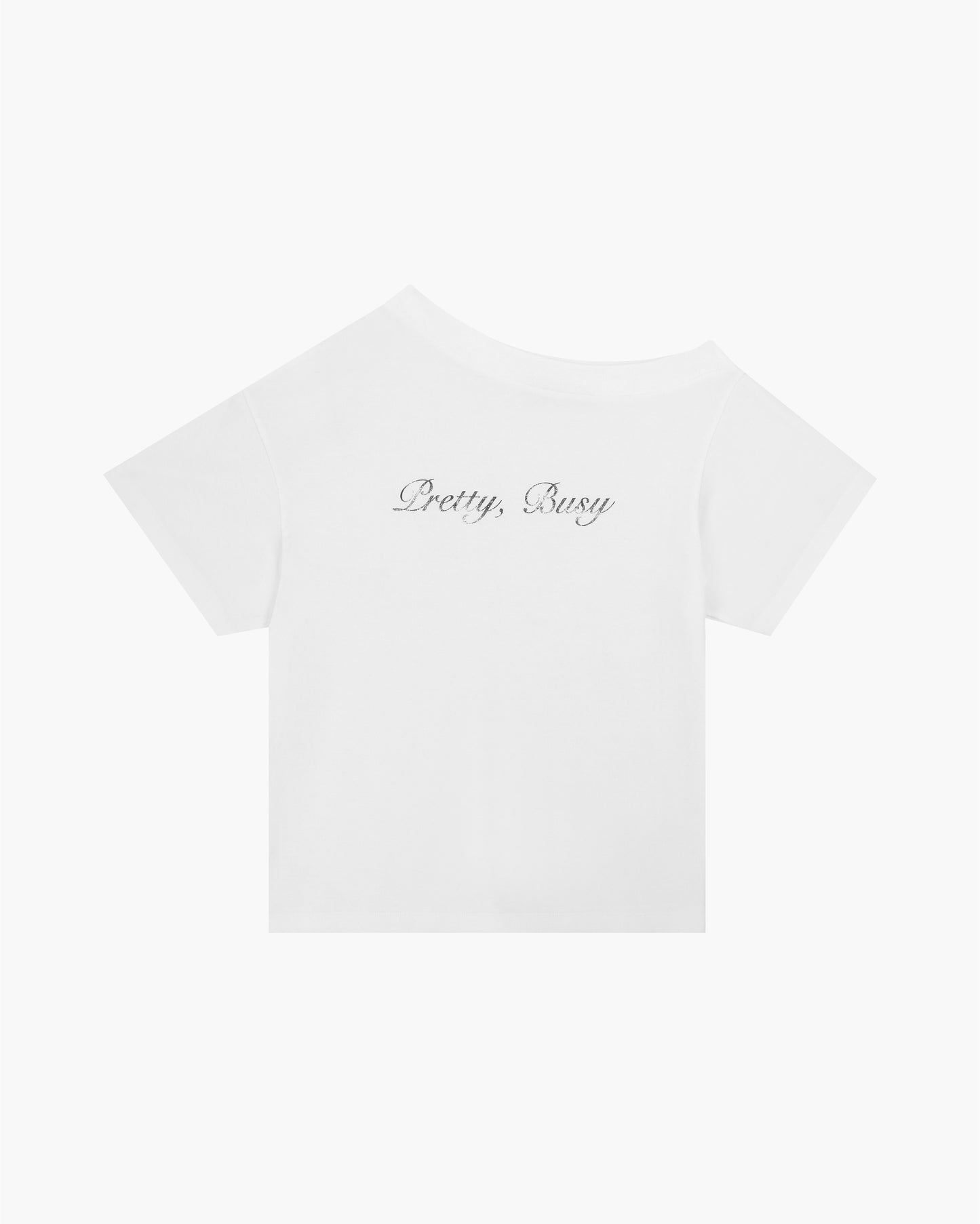 PRETTY, BUSY TEE IN WHITE