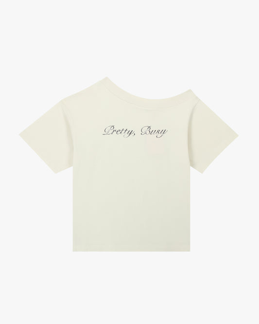 PRETTY, BUSY TEE IN CREAM