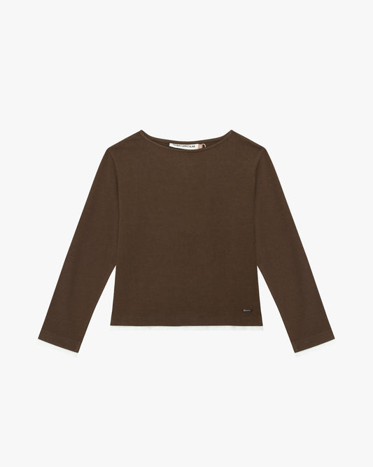 3/4 SLEEVE TOP IN BROWN