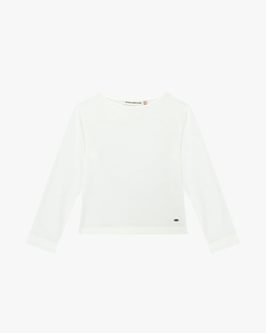 3/4 SLEEVE TOP IN WHITE