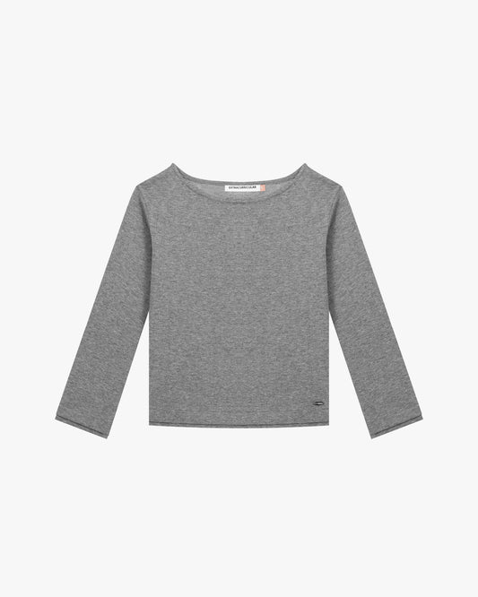 3/4 SLEEVE TOP IN GREY