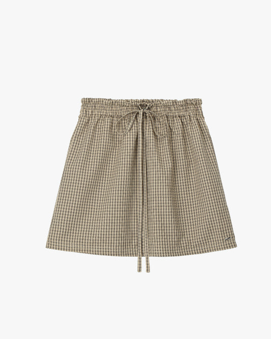 TIE TOP IN BEIGE CHECKED