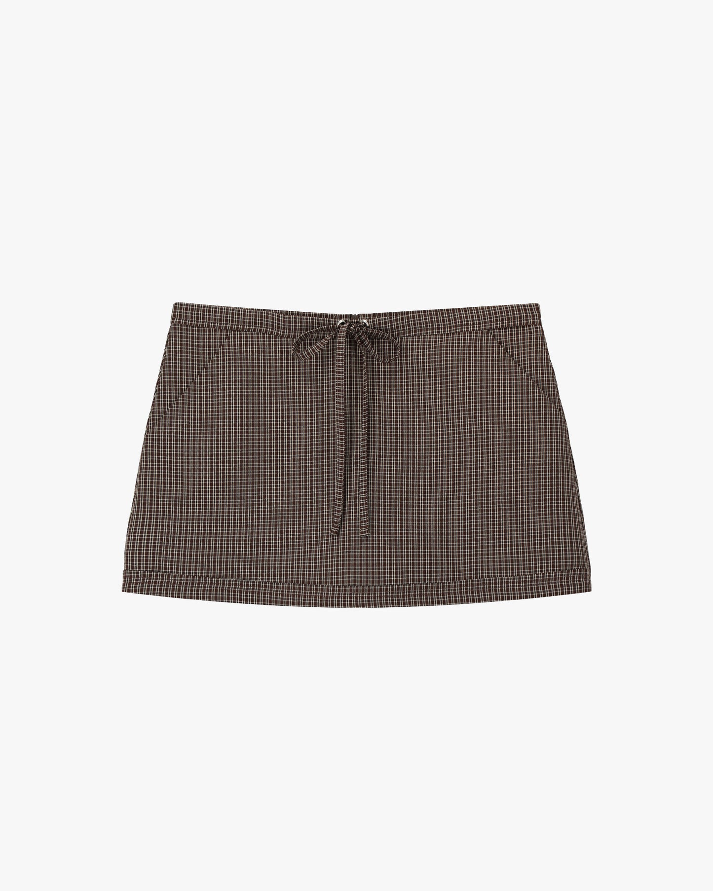 BLAIRE MINI SKORT IN BROWN CHECKED