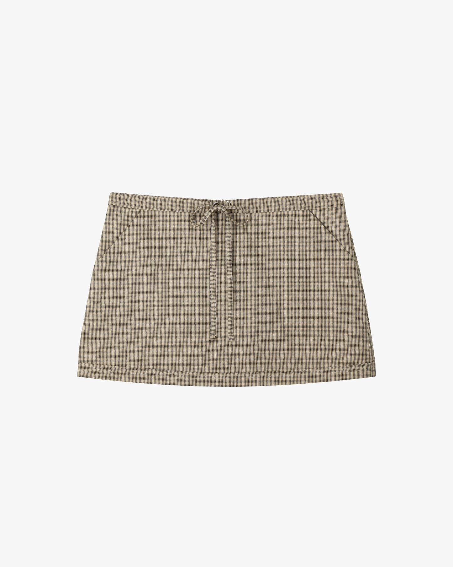 BLAIRE MINI SKORT IN BEIGE CHECKED