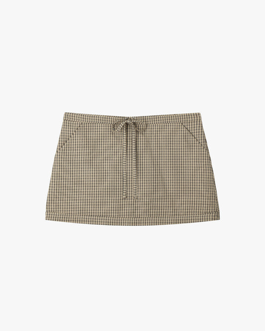 BLAIRE MINI SKORT IN BEIGE CHECKED