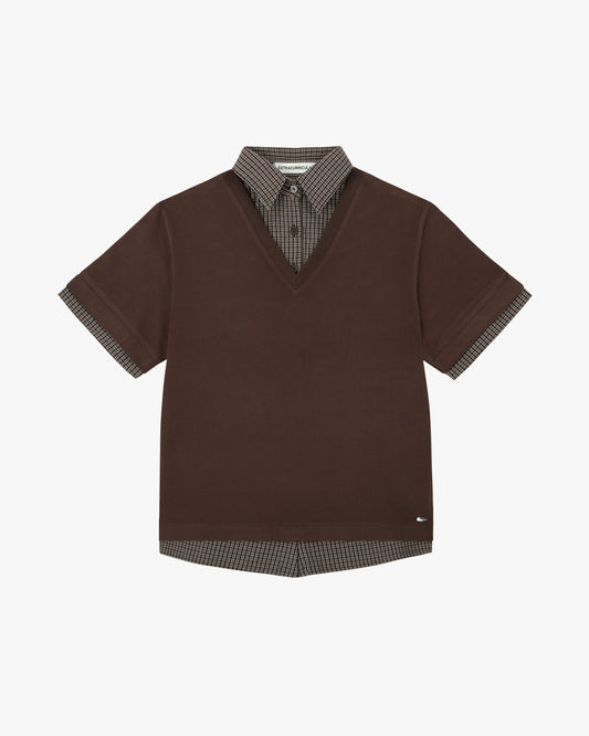 LAYERED POLO IN BROWN