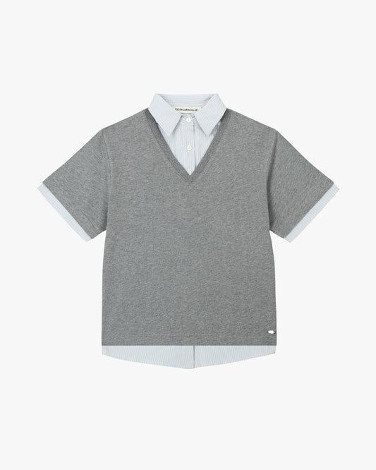 LAYERED POLO IN GREY