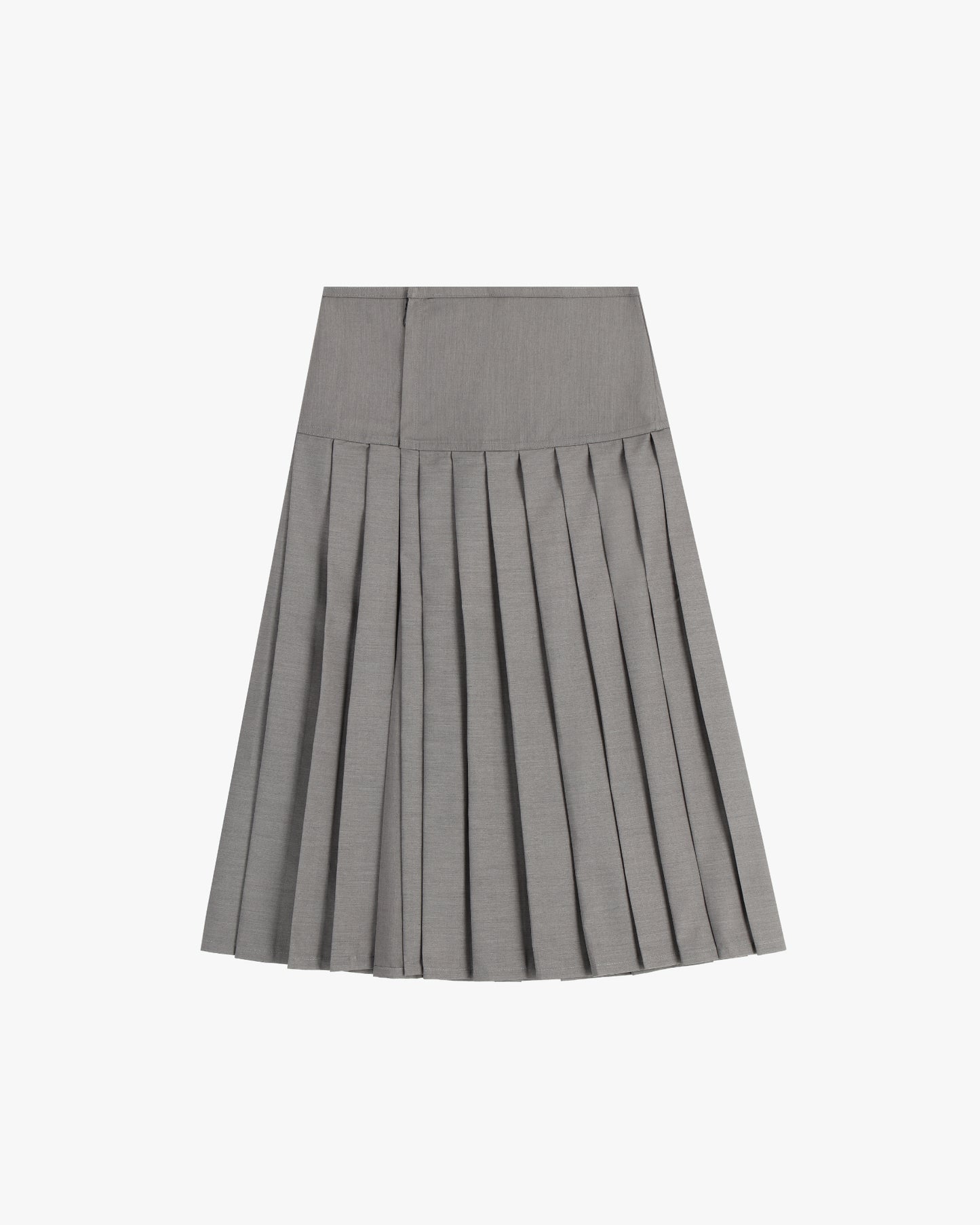 PLEATED MIDI SKIRT IN GREY