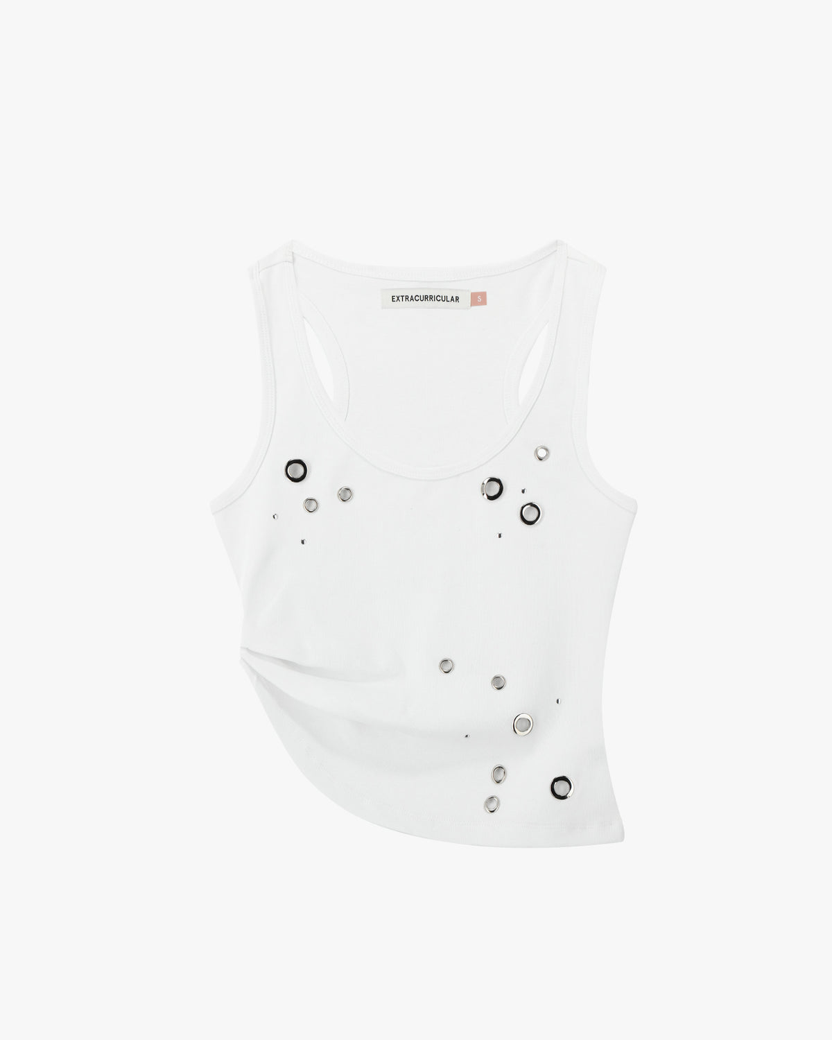 EYELET TANK IN WHITE