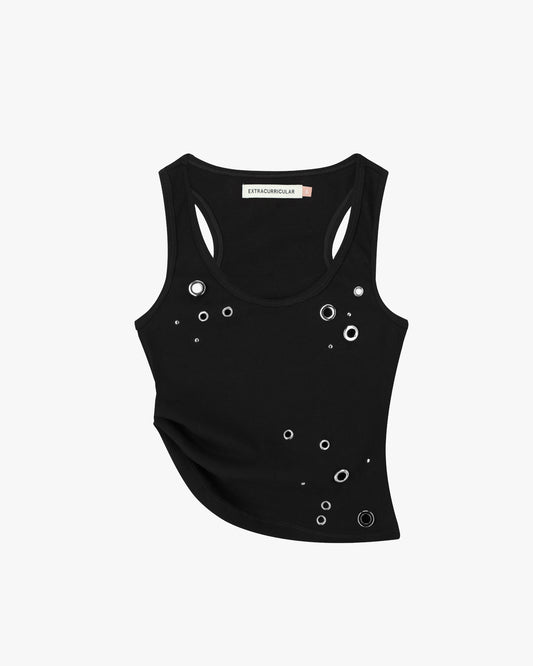 EYELET TANK IN BLACK