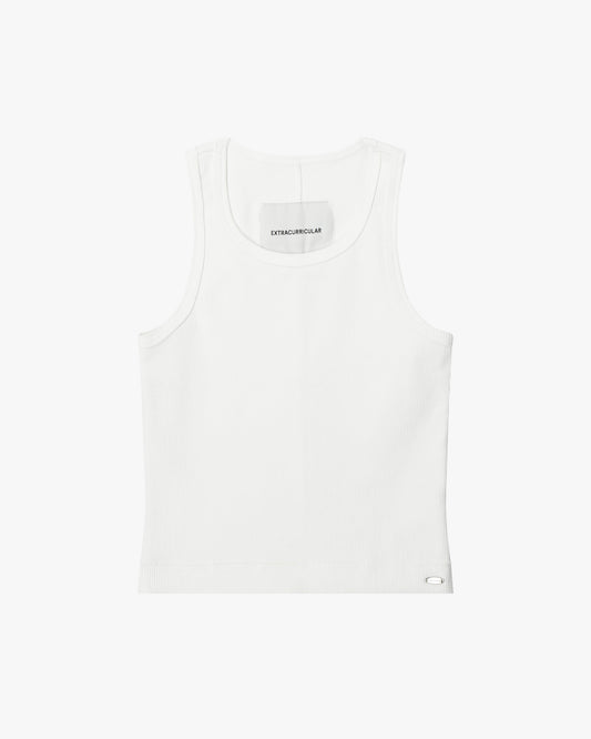 RAW HEM TANK IN WHITE