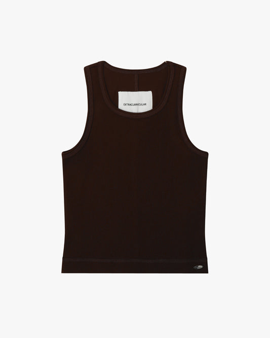 RAW HEM TANK IN BROWN