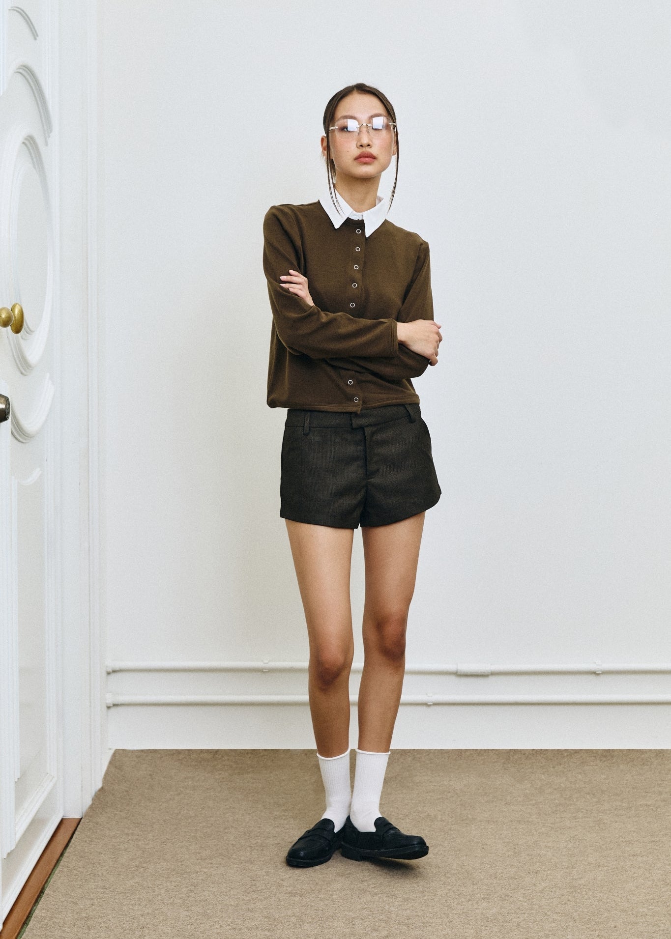 MICROSHORTS IN BROWN