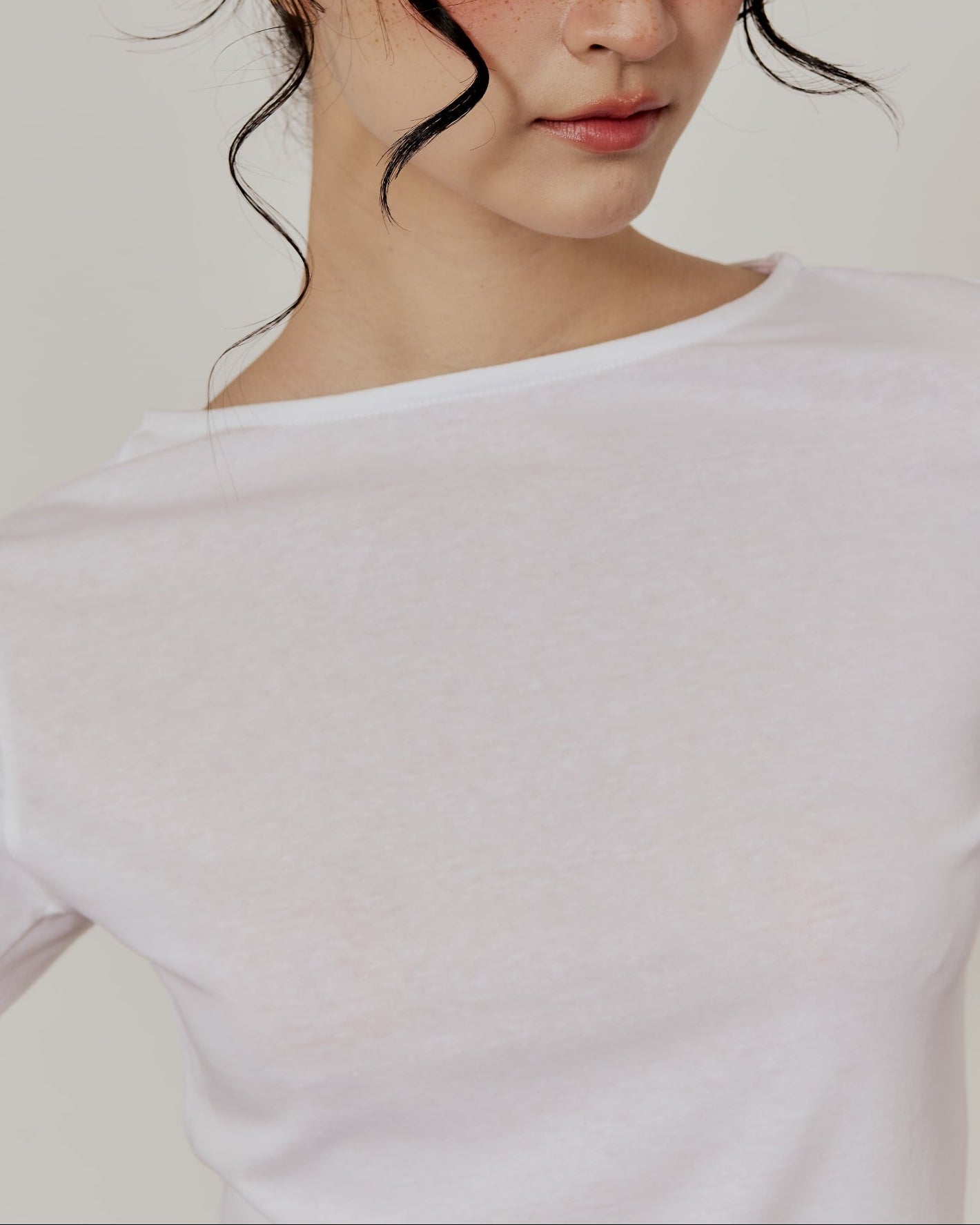 3/4 SLEEVE TOP IN WHITE