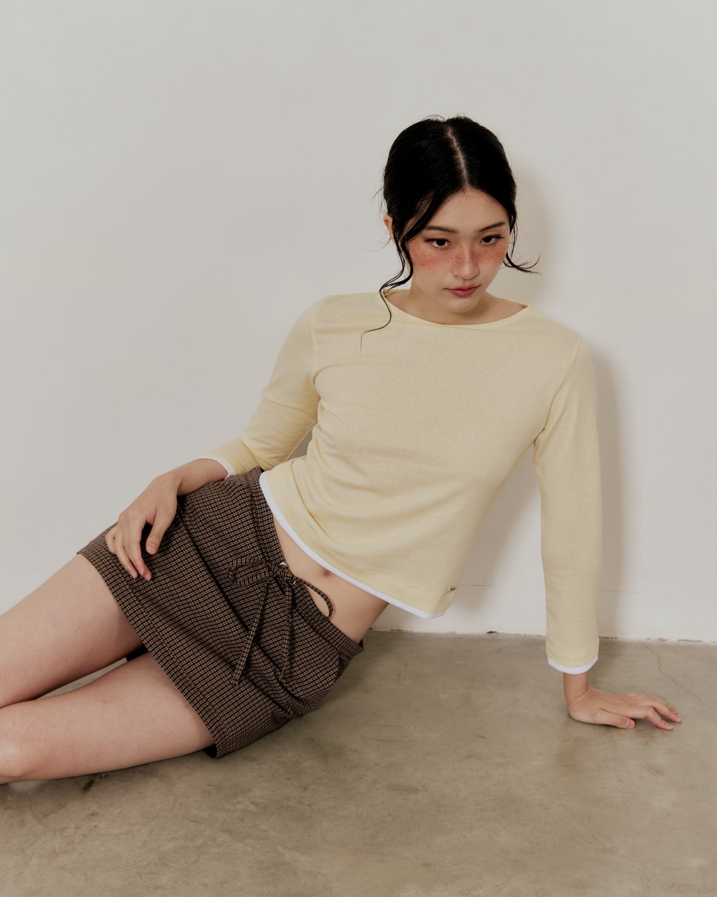 BLAIRE MINI SKORT IN BROWN CHECKED