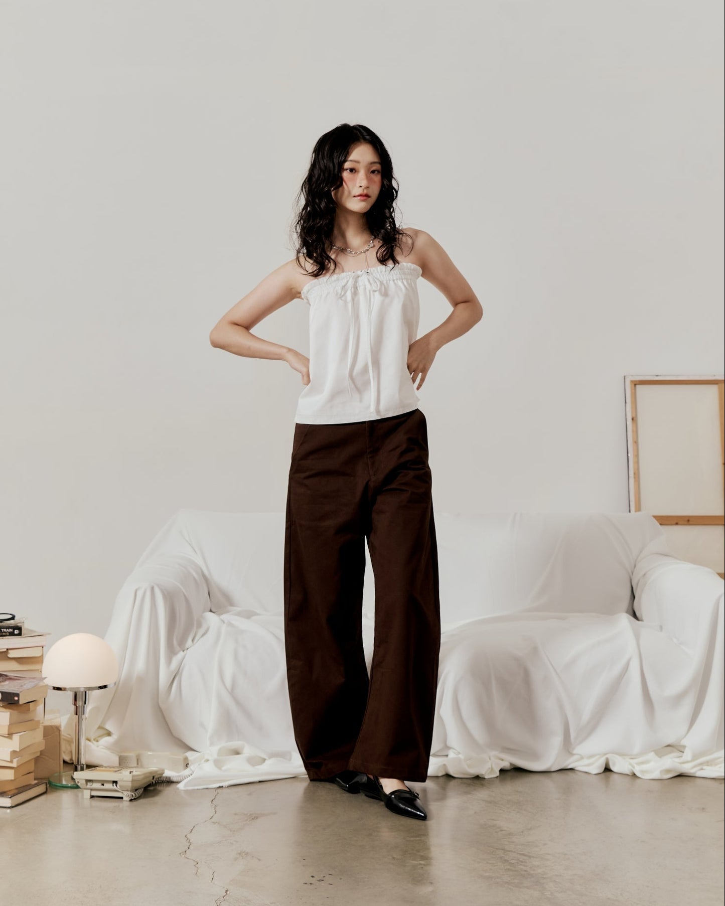 TIE TOP IN WHITE