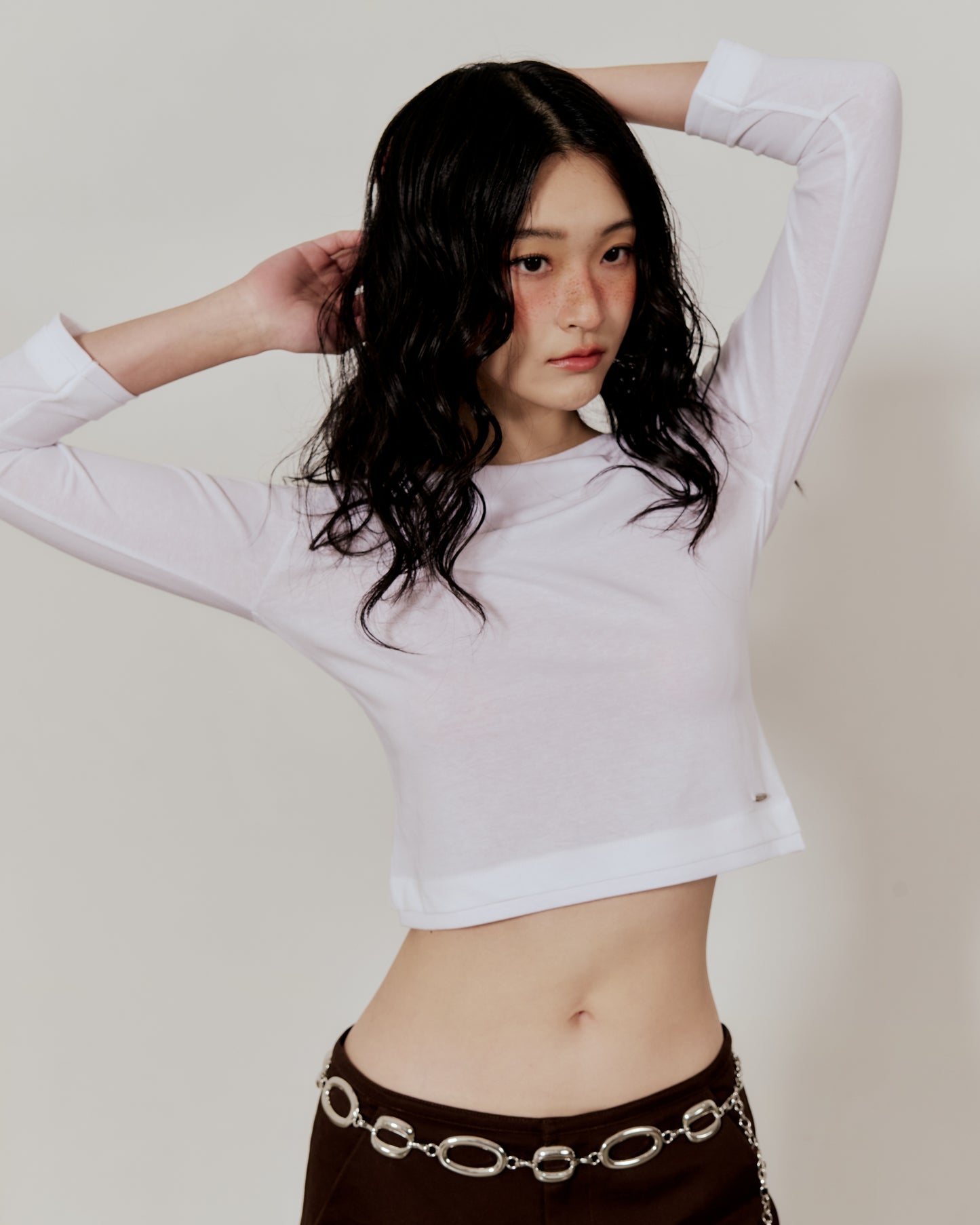 3/4 SLEEVE TOP IN WHITE