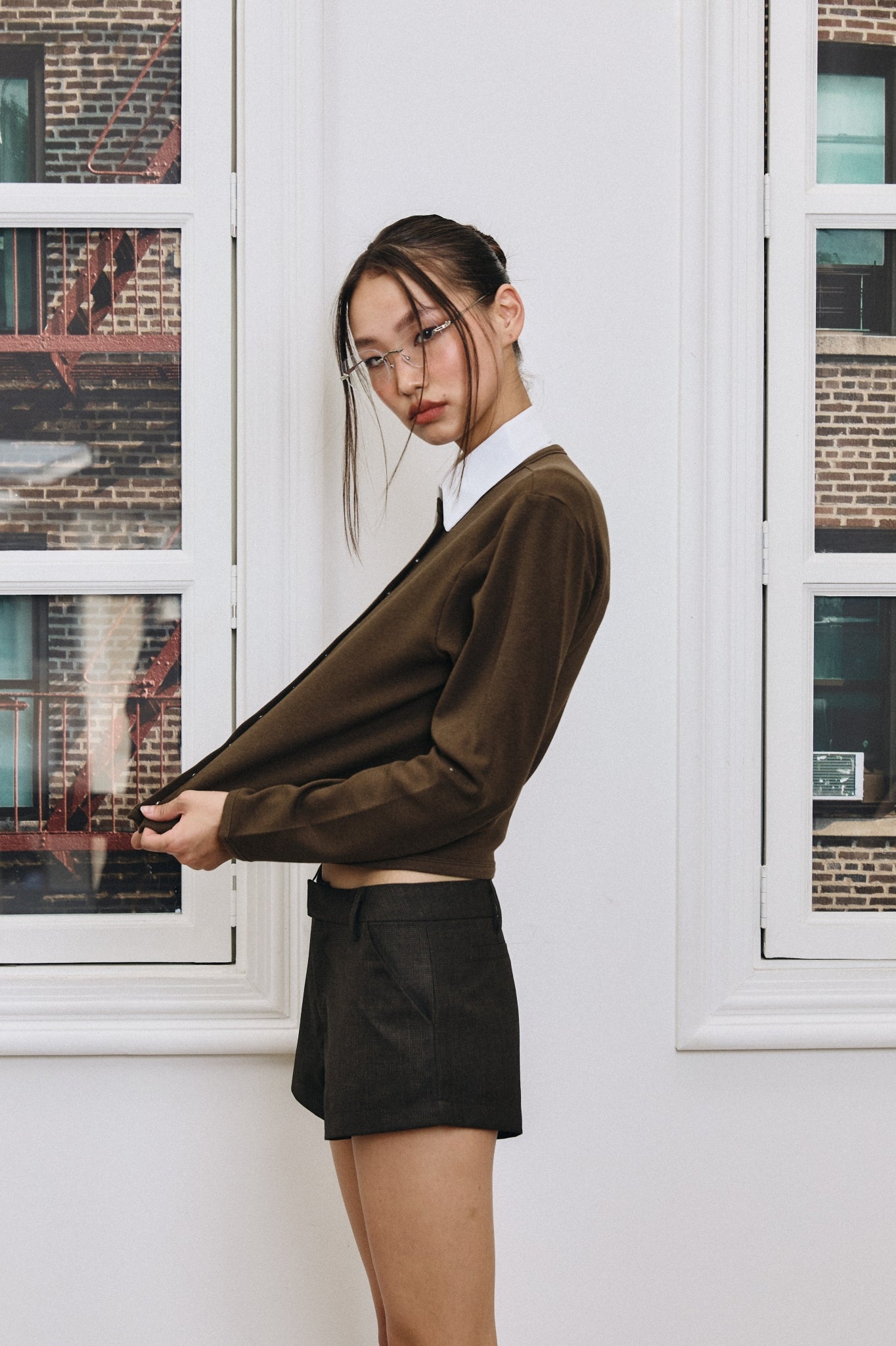 MICROSHORTS IN BROWN