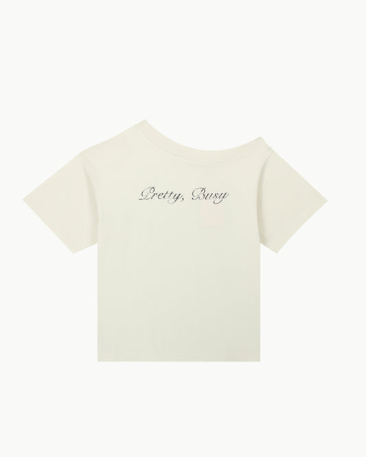 PRETTY, BUSY TEE IN CREAM