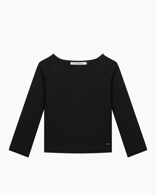 3/4 SLEEVE TOP IN BLACK