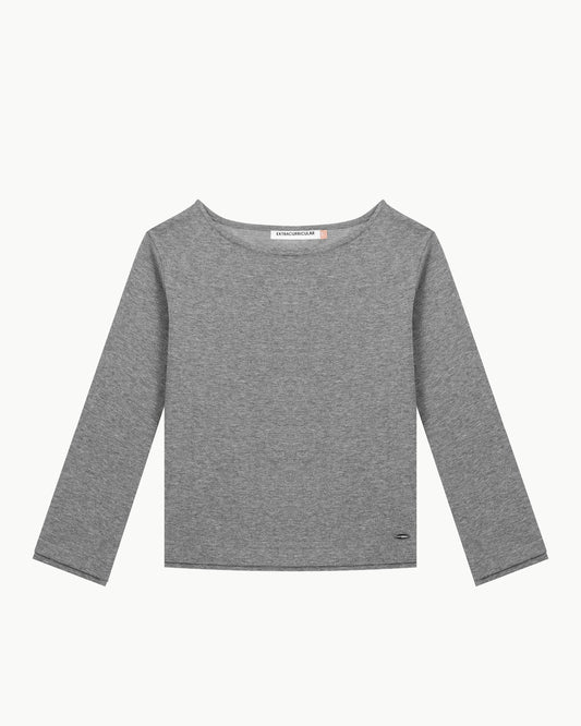 3/4 SLEEVE TOP IN GREY