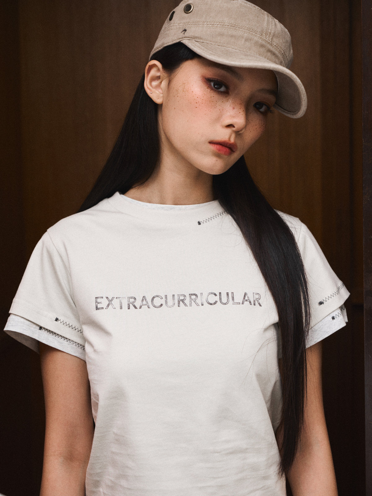 REWORKED LOGO TEE IN CREAM